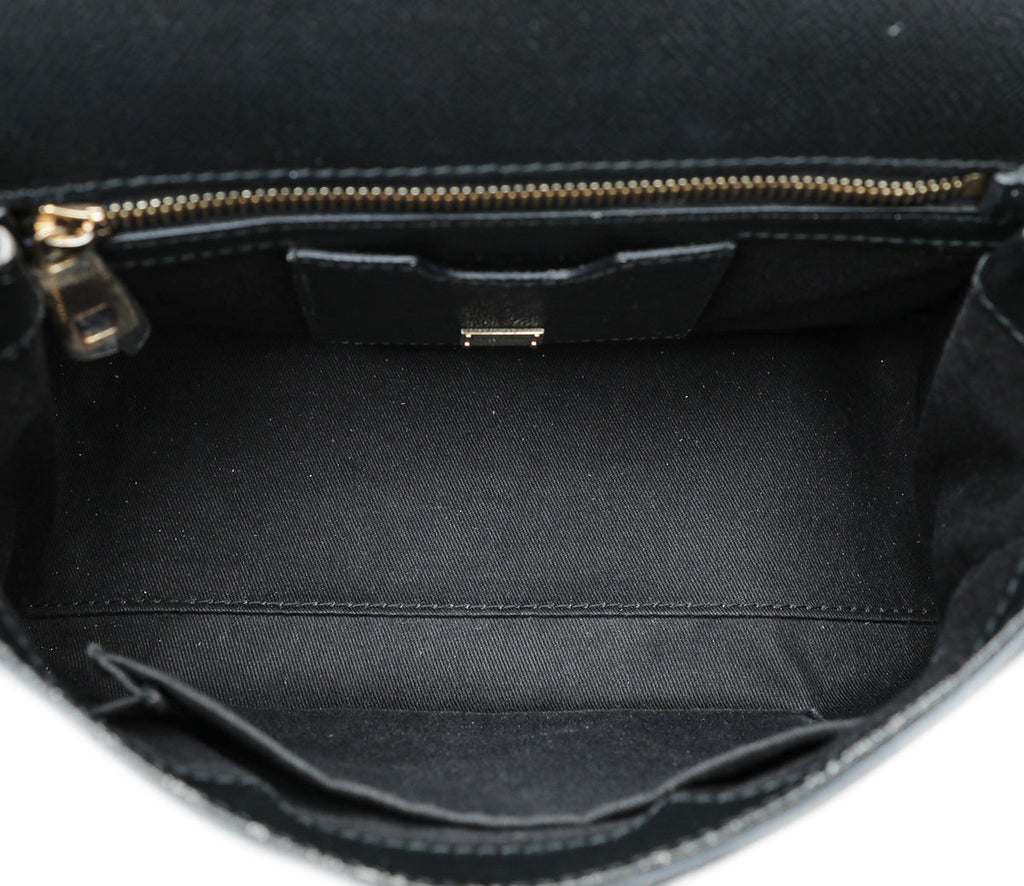 Dolce & Gabbana Black Dauphine Sicily Print Medium Bag