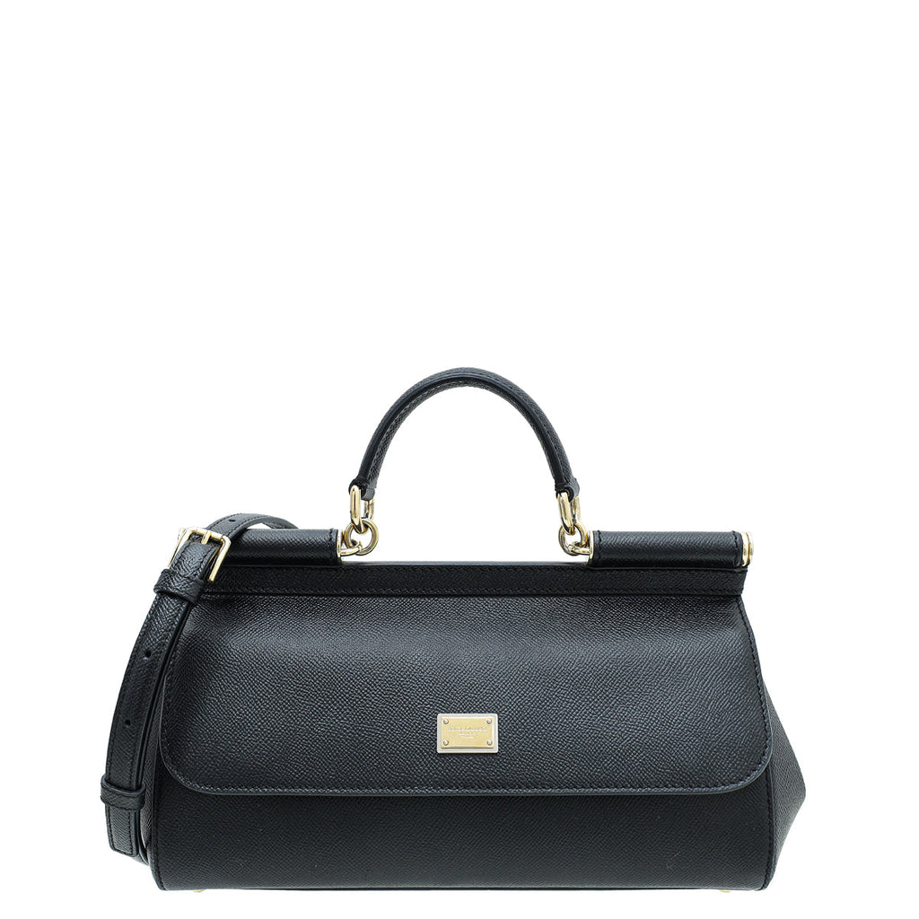 Dolce & Gabbana Black Elongated Sicily Medium Bag