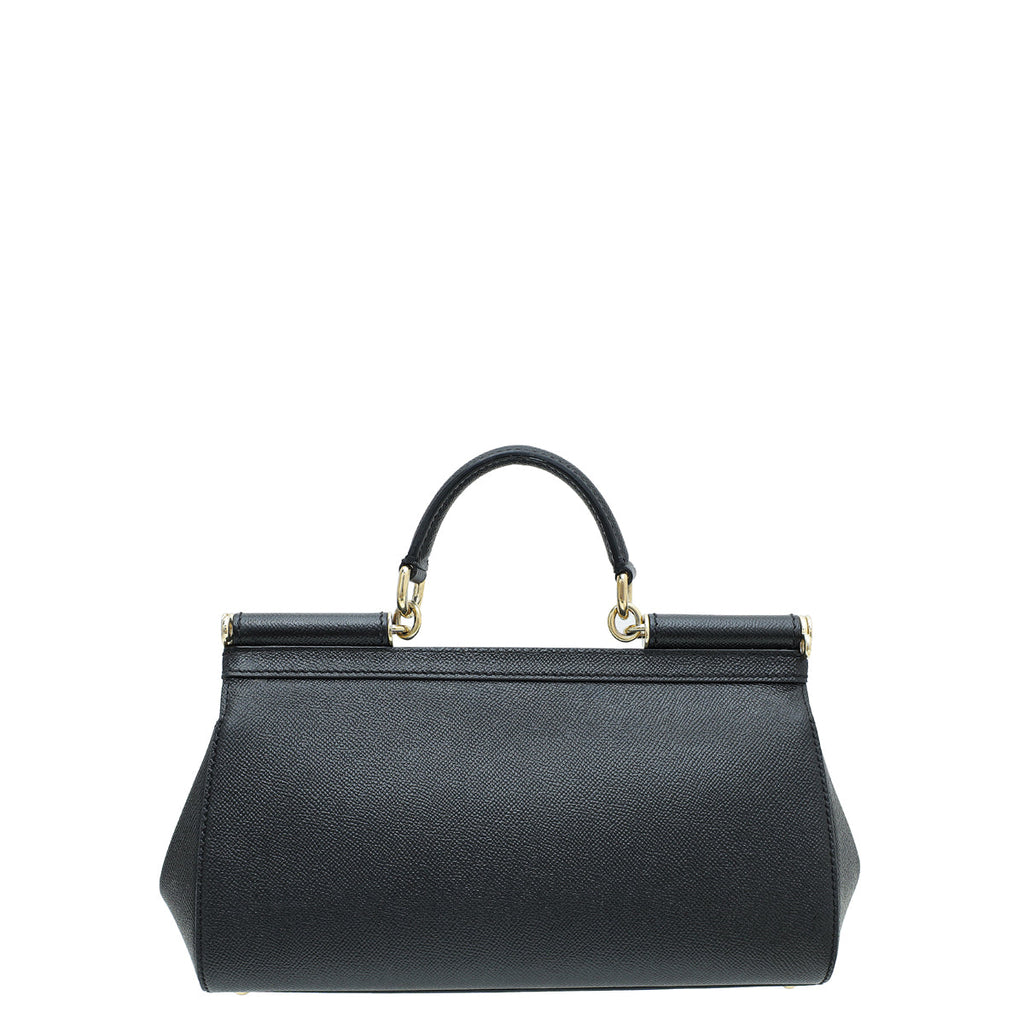 Dolce & Gabbana Black Elongated Sicily Medium Bag