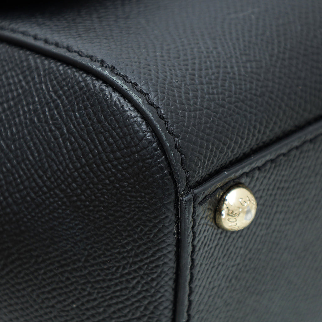 Dolce & Gabbana Black Elongated Sicily Medium Bag