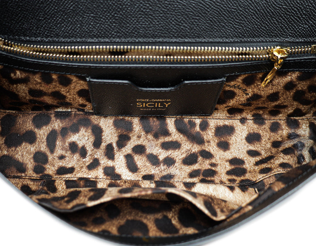 Dolce & Gabbana Black Elongated Sicily Medium Bag