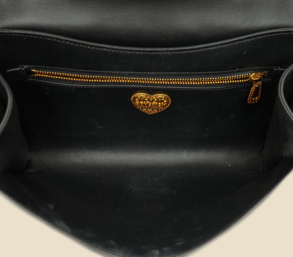 Dolce & Gabbana Black Devotion Quilted Flap Shoulder Bag
