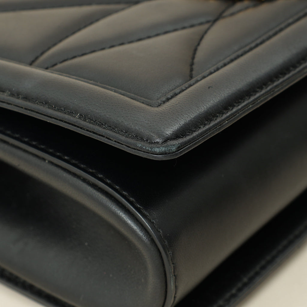 Dolce & Gabbana Black Devotion Quilted Flap Shoulder Bag