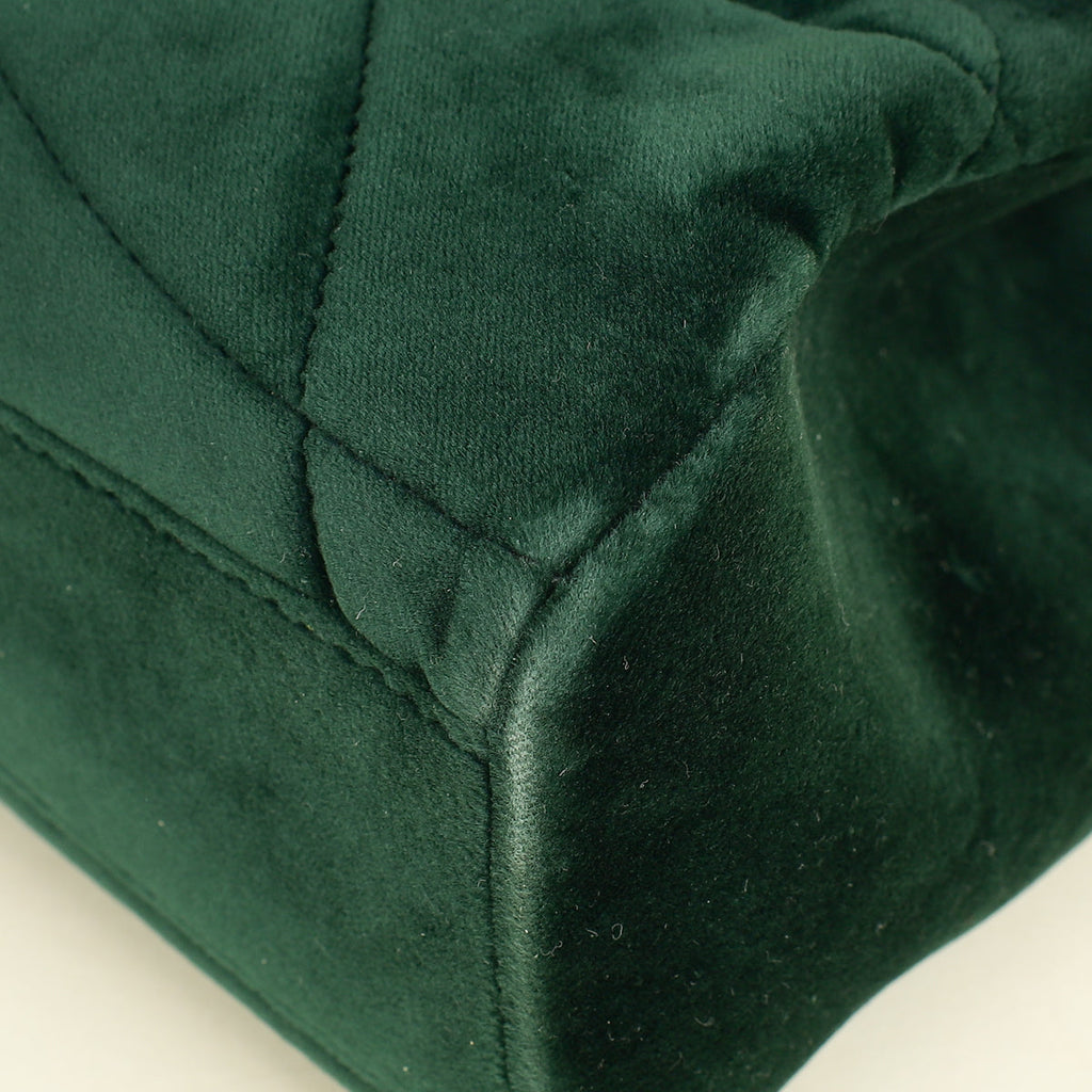 Dolce & Gabbana Emerald Green Devotion Velvet Large Shoulder Bag