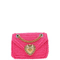 Dolce & Gabbana Fuchsia Raffia Woven Devotion Envelope Small Shoulder Bag