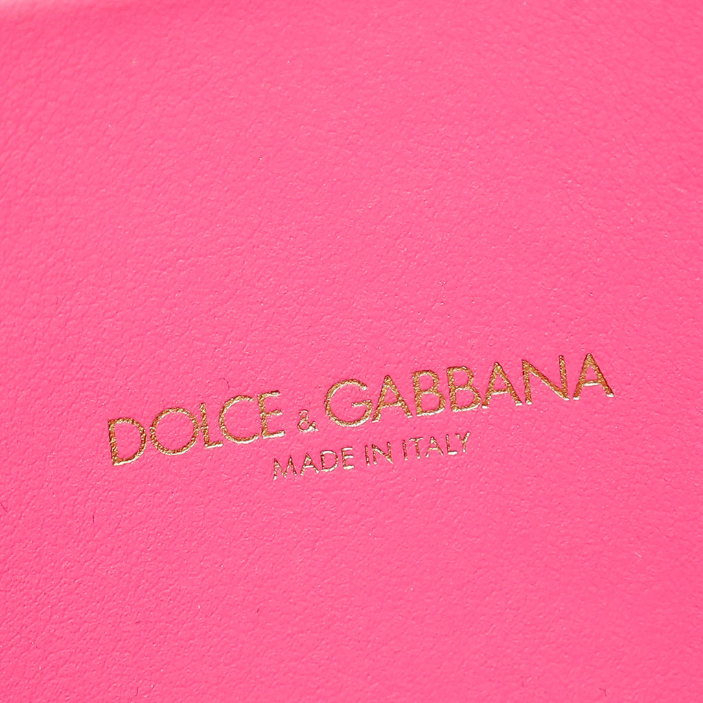 Dolce & Gabbana Fuchsia Raffia Woven Devotion Envelope Small Shoulder Bag