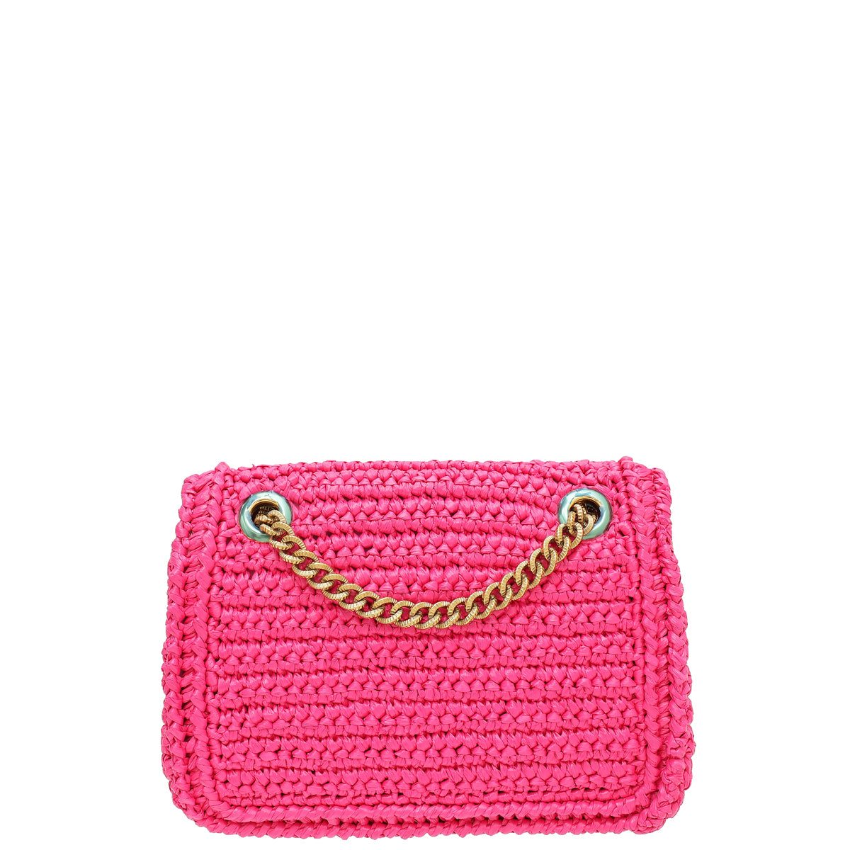 Dolce & Gabbana Fuchsia Raffia Woven Devotion Envelope Small Shoulder Bag