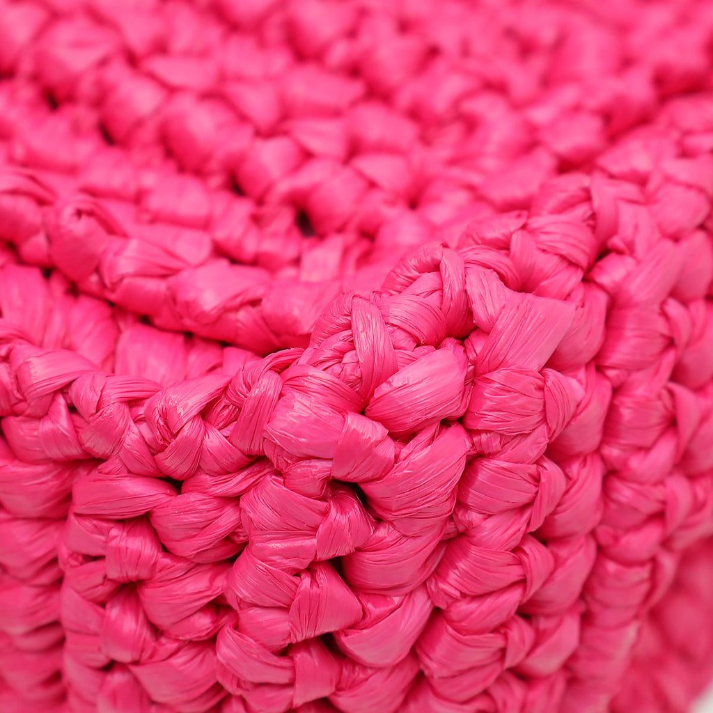 Dolce & Gabbana Fuchsia Raffia Woven Devotion Envelope Small Shoulder Bag