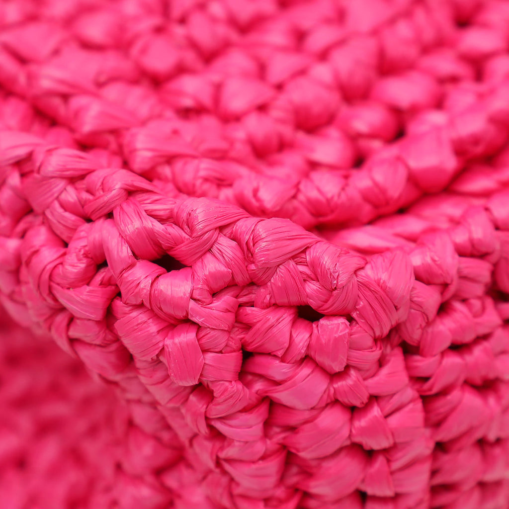 Dolce & Gabbana Fuchsia Raffia Woven Devotion Envelope Small Shoulder Bag