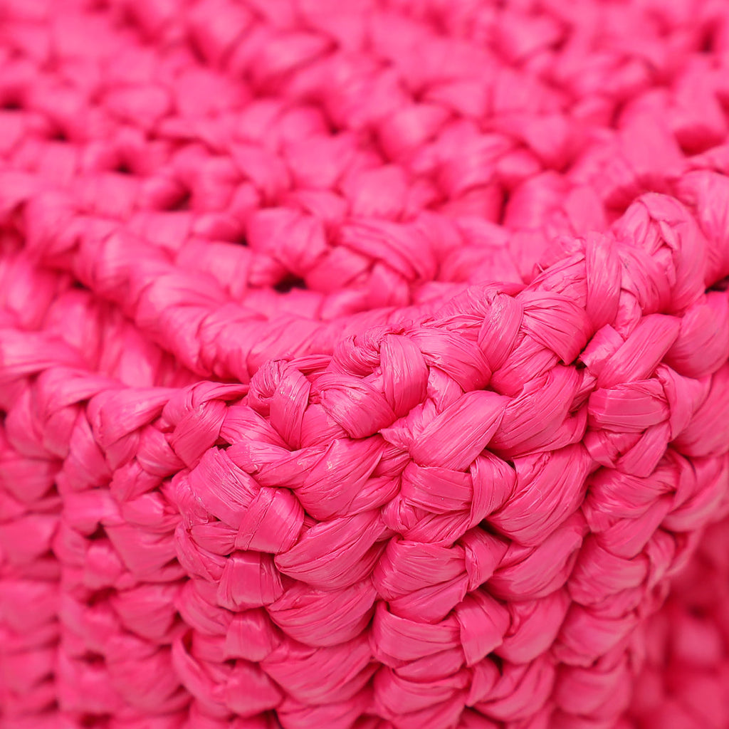 Dolce & Gabbana Fuchsia Raffia Woven Devotion Envelope Small Shoulder Bag