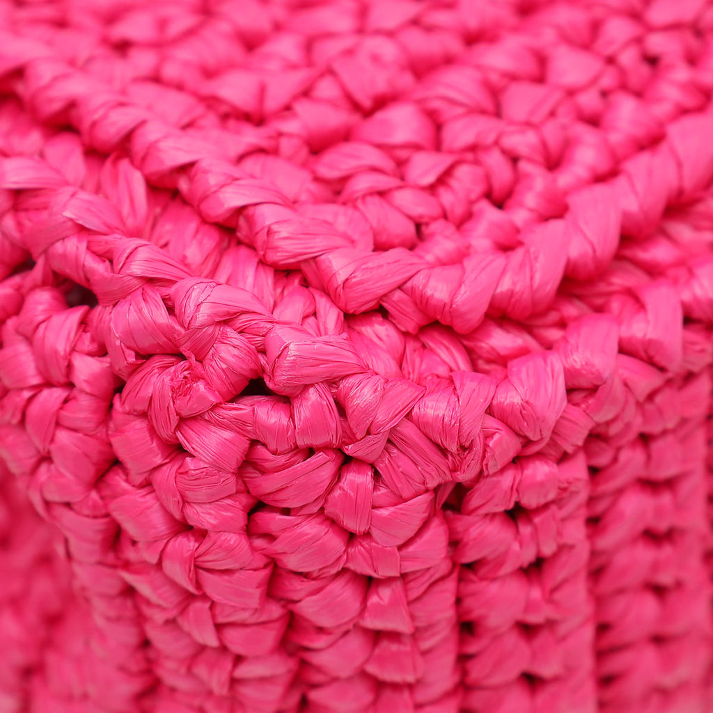 Dolce & Gabbana Fuchsia Raffia Woven Devotion Envelope Small Shoulder Bag