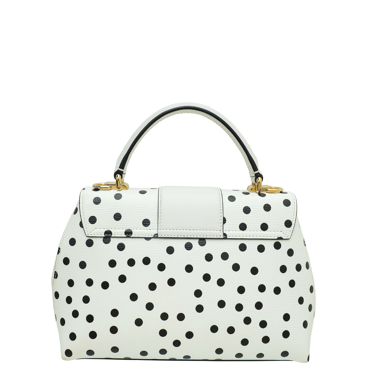 Dolce & Gabbana Bicolor Polka Dot Print Lucia Satchel Bag
