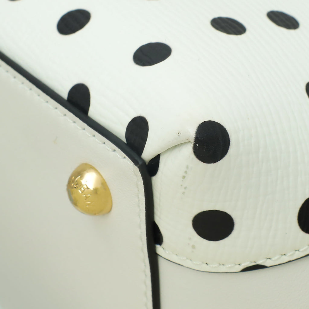 Dolce & Gabbana Bicolor Polka Dot Print Lucia Satchel Bag