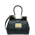 Dolce & Gabbana Black 90's Sicily Quilted Medium Shoulder Bag