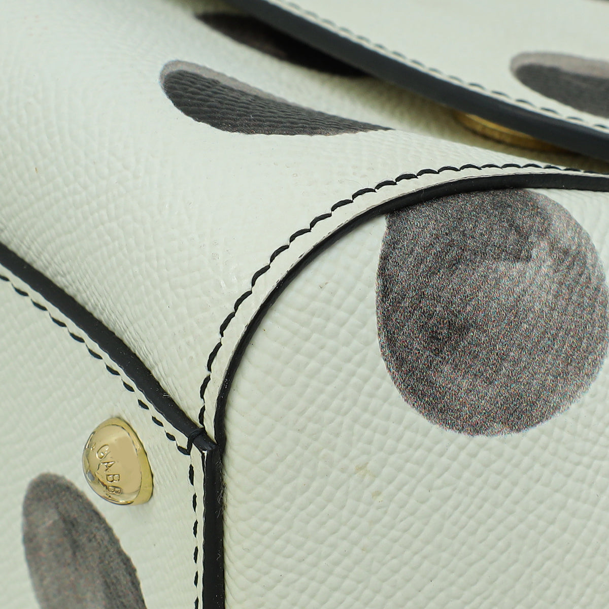 Dolce & Gabbana White Miss Sicily Vitello Polka Dot Medium Satchel Bag