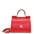 Dolce & Gabbana Red Dauphine Sicily Medium Flap Bag