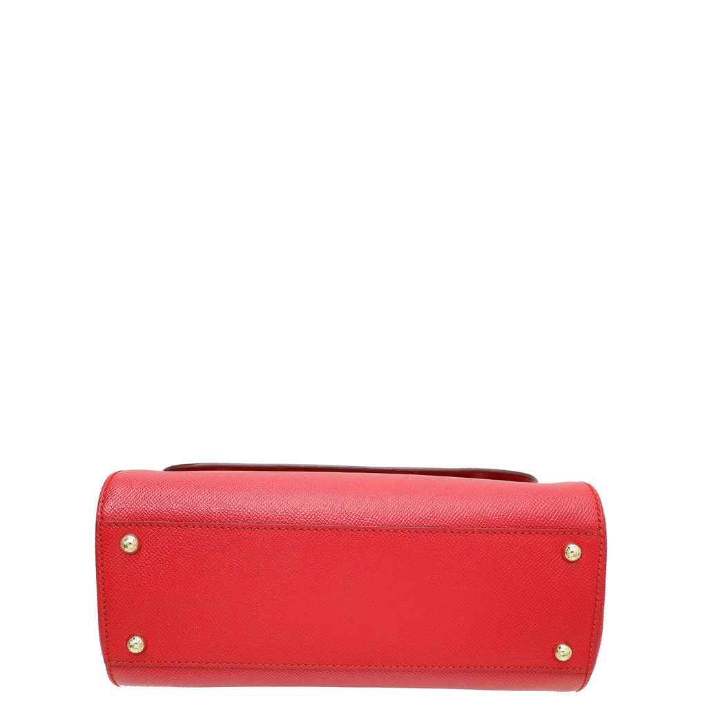 Dolce & Gabbana Red Dauphine Sicily Medium Flap Bag