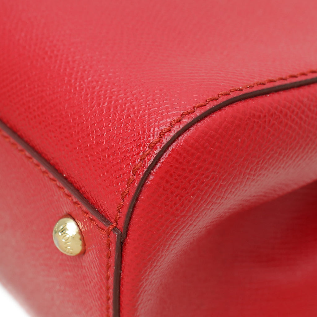 Dolce & Gabbana Red Dauphine Sicily Medium Flap Bag