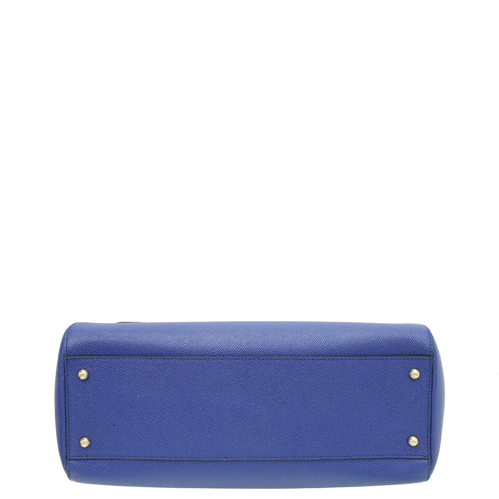 Dolce & Gabbana Blue Dauphine Sicily Large Bag