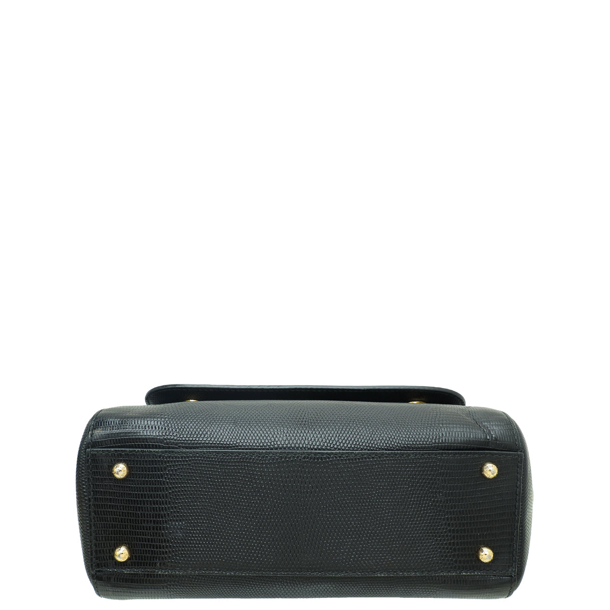 Dolce & Gabbana Black Iguana Print Sicily Medium Bag