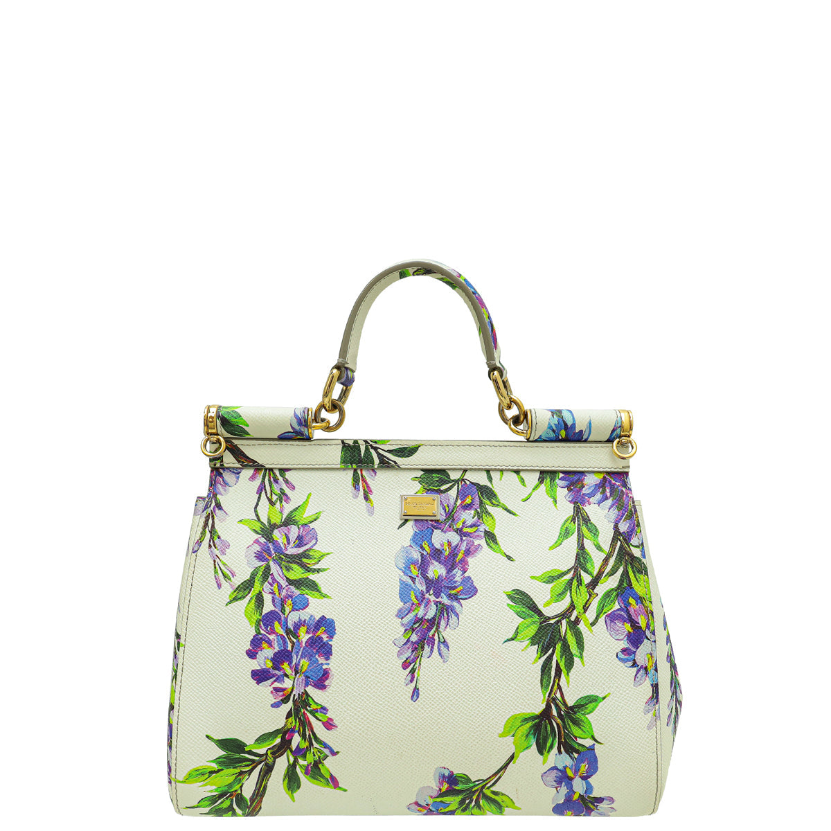 Dolce & Gabbana Tricolor Dauphine Wisteria Print Sicily Medium Bag