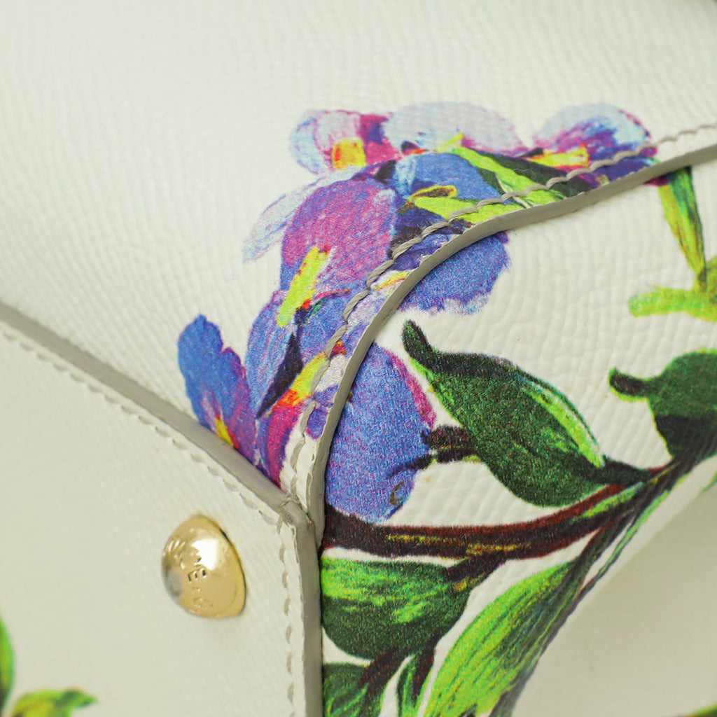 Dolce & Gabbana Tricolor Dauphine Wisteria Print Sicily Medium Bag