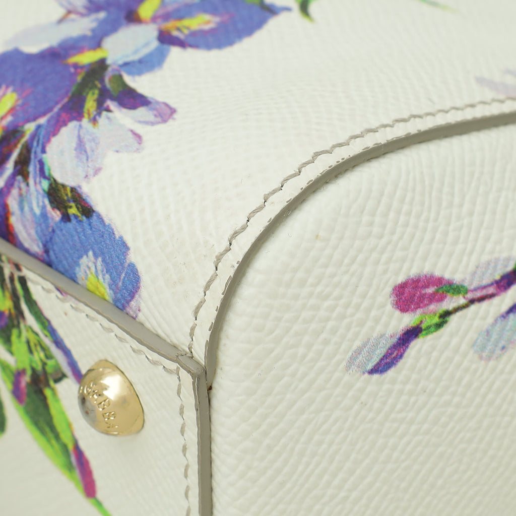 Dolce & Gabbana Tricolor Dauphine Wisteria Print Sicily Medium Bag