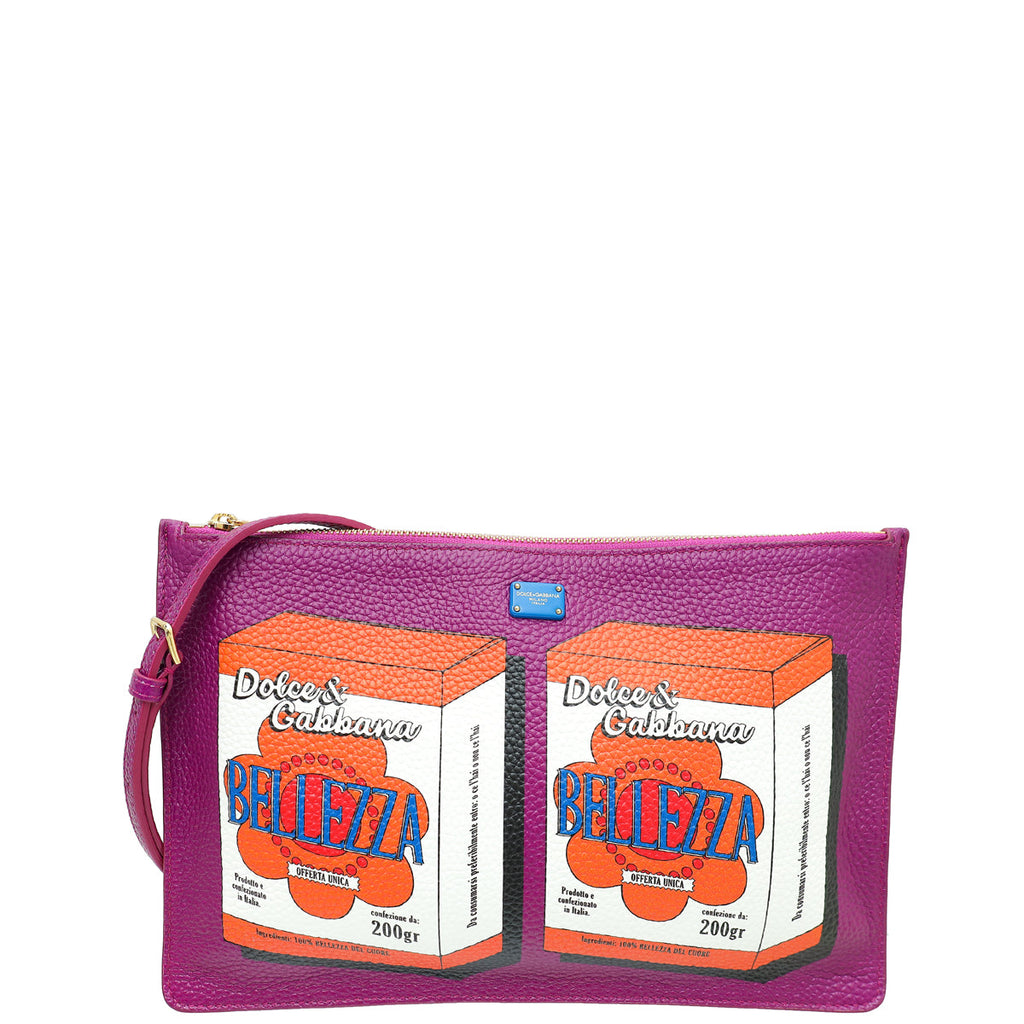 Dolce & Gabbana Purple Belleza Shoulder Sling Purse Cleo Bag
