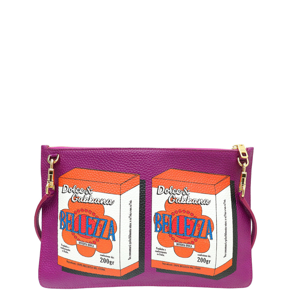 Dolce & Gabbana Purple Belleza Shoulder Sling Purse Cleo Bag