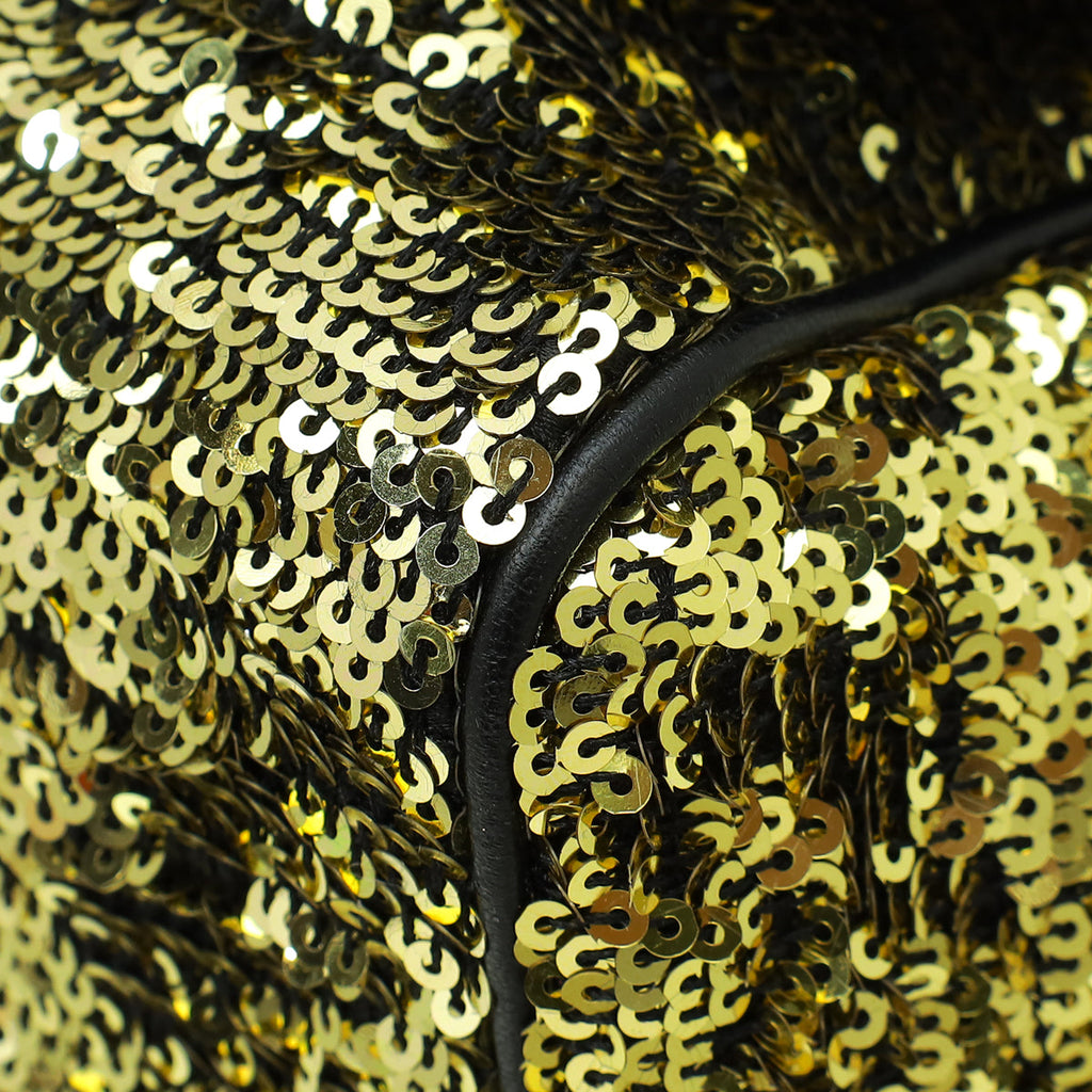 Dolce & Gabbana Gold Sequins Miss Charles Flap Bag