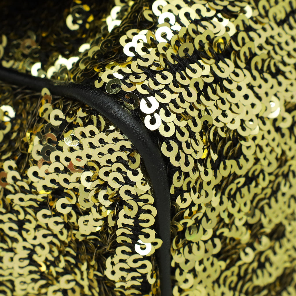 Dolce & Gabbana Gold Sequins Miss Charles Flap Bag
