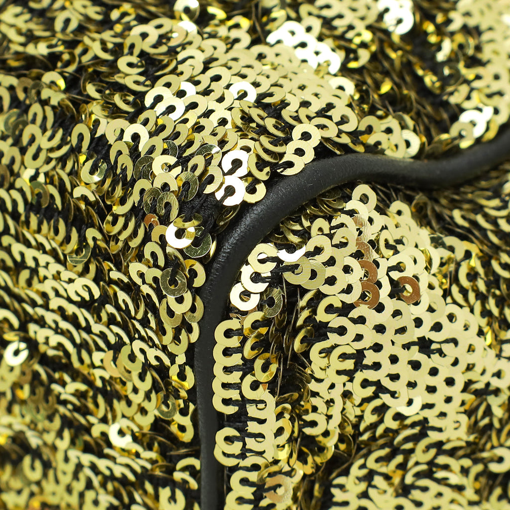 Dolce & Gabbana Gold Sequins Miss Charles Flap Bag