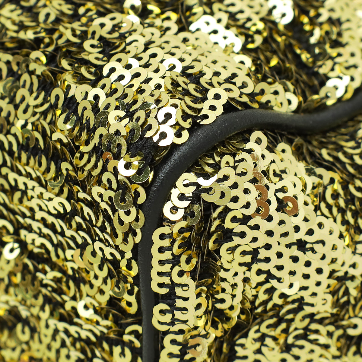 Dolce & Gabbana Gold Sequins Miss Charles Flap Bag