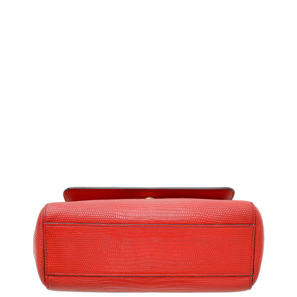 Dolce & Gabbana Red Lizard Embossed Sicily Small Bag