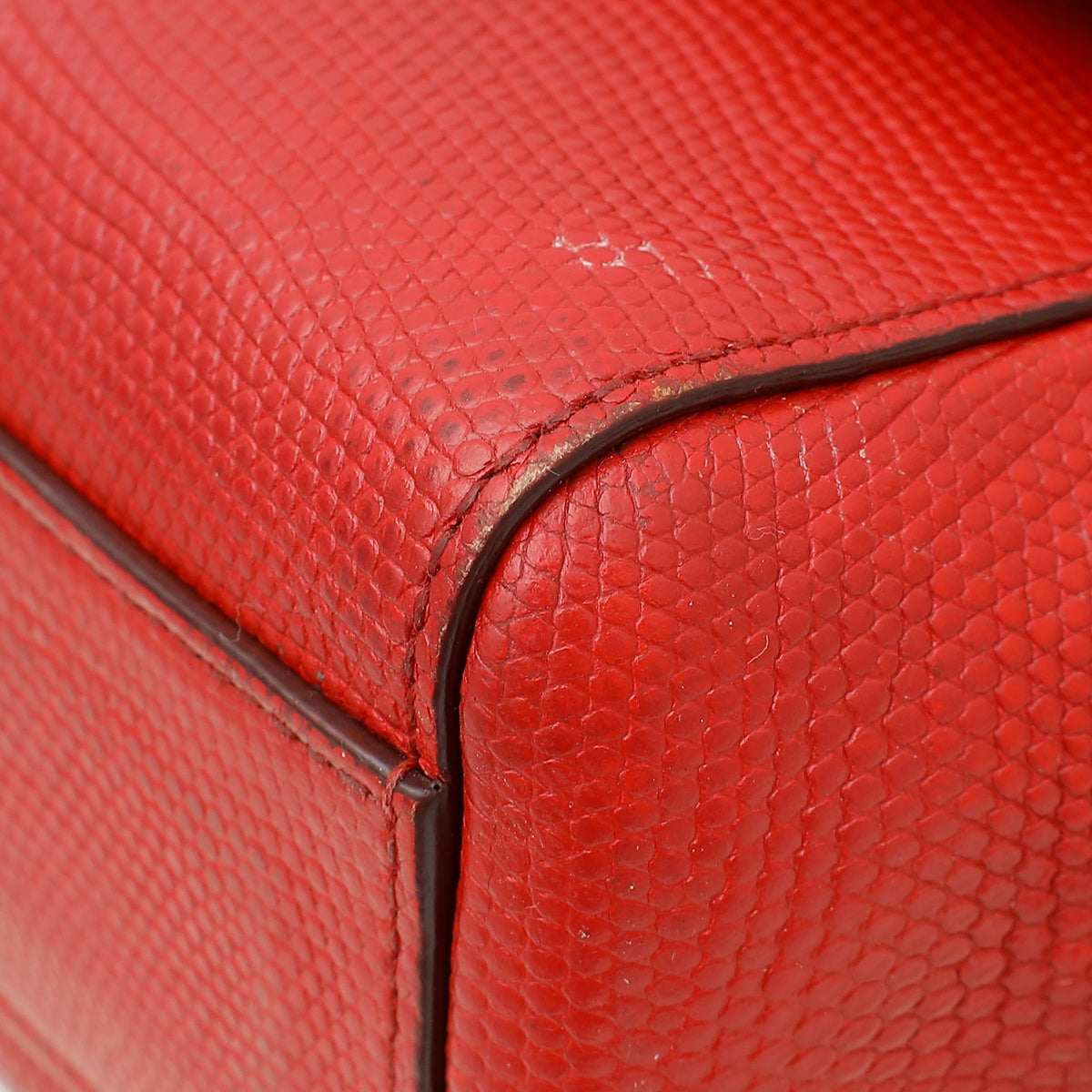 Dolce & Gabbana Red Lizard Embossed Sicily Small Bag