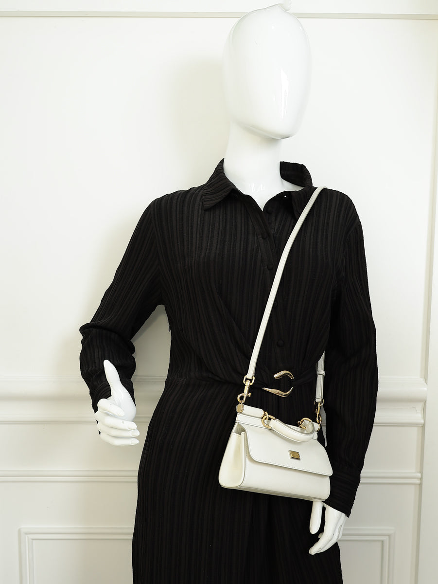 Dolce & Gabbana White Mini Sicily Handbag