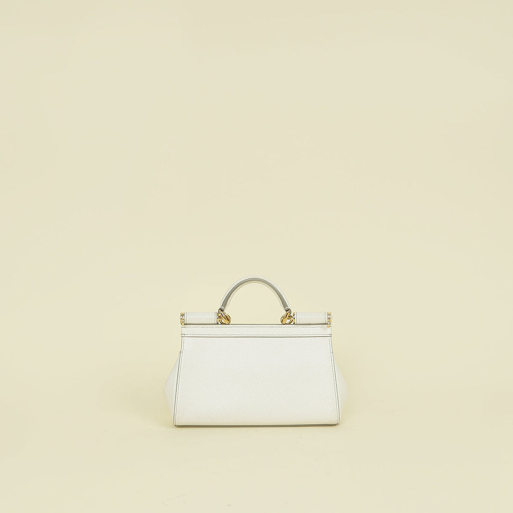 Dolce & Gabbana White Mini Sicily Handbag