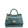 Dolce & Gabbana Blue Python Sicily Small Chain Bag