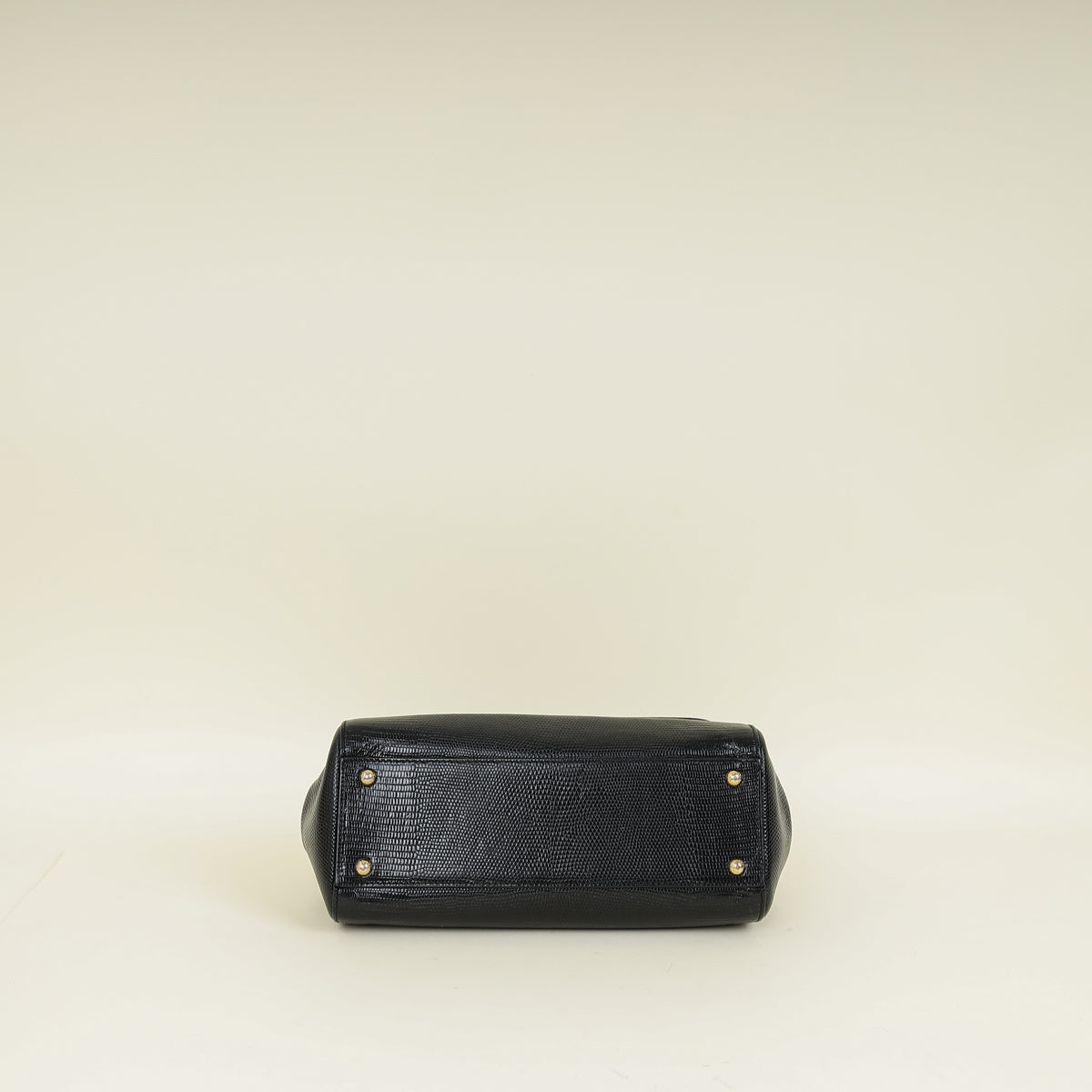 Dolce & Gabbana Black Sicily Iguana Print Medium Bag