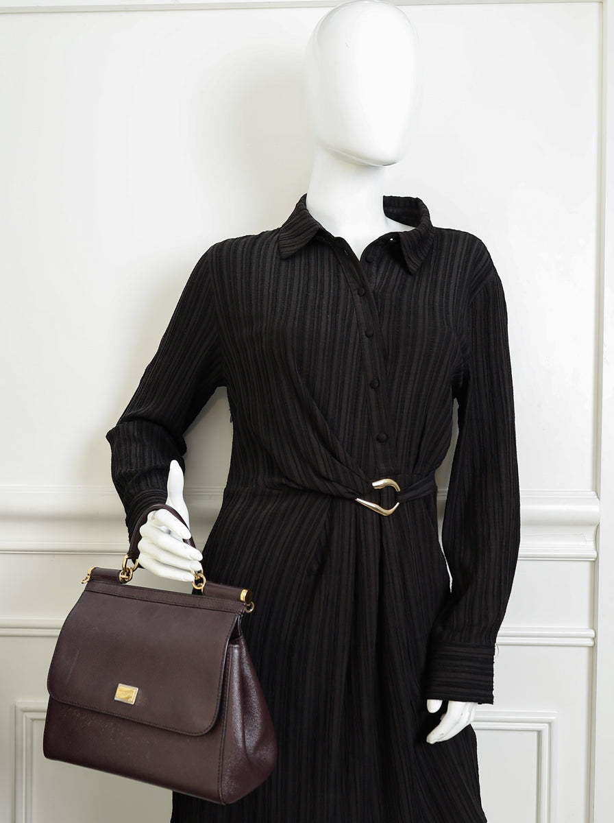 Dolce & Gabbana Burgundy Sicily Dauphine Medium Bag