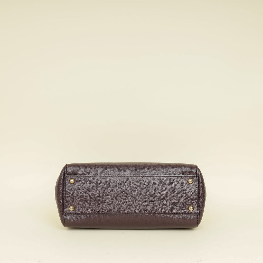 Dolce & Gabbana Burgundy Sicily Dauphine Medium Bag