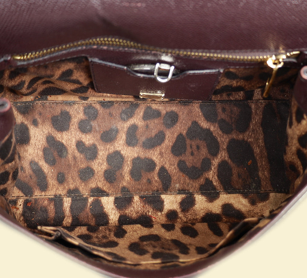Dolce & Gabbana Burgundy Sicily Dauphine Medium Bag