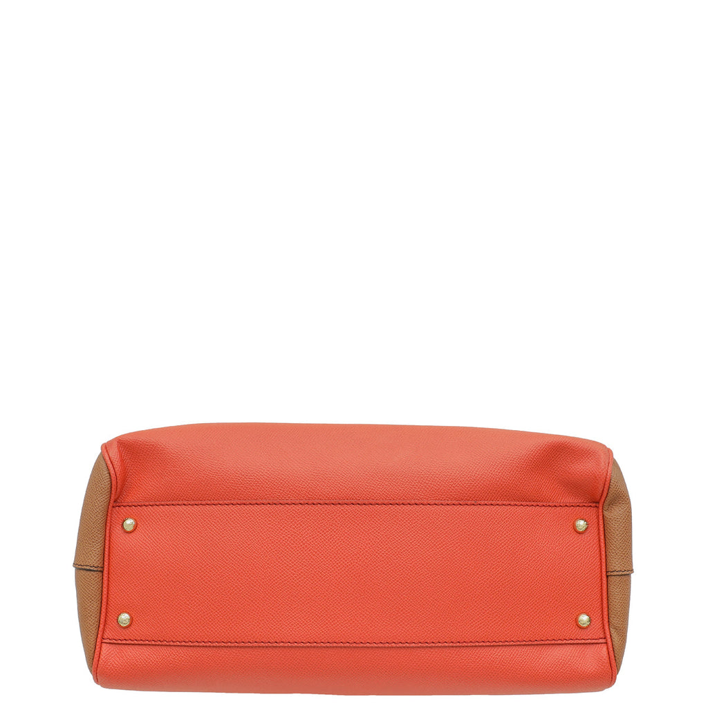 Dolce & Gabbana Bicolor Sicily Dauphine Large Flap Bag