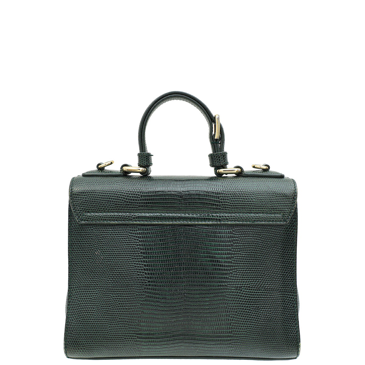 Dolce & Gabbana Green Miss Monica Lizard Print Small Bag