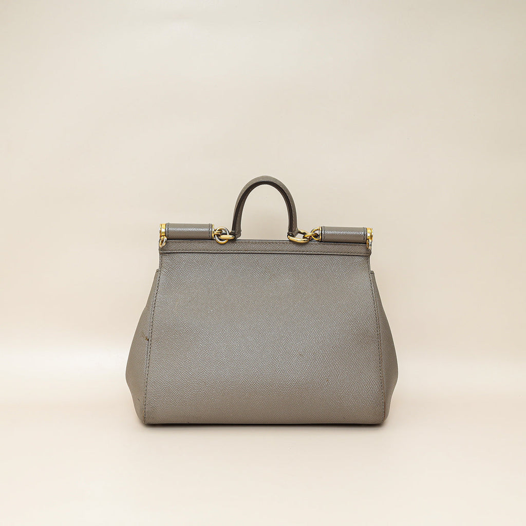 Dolce & Gabbana Grey Sicily Dauphine Medium Bag