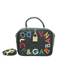 Dolce & Gabbana Black Multicolor Logo Studded Dolce Box Top Handle