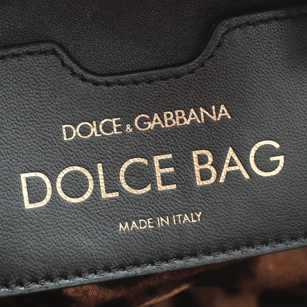 Dolce & Gabbana Black Multicolor Logo Studded Dolce Box Top Handle