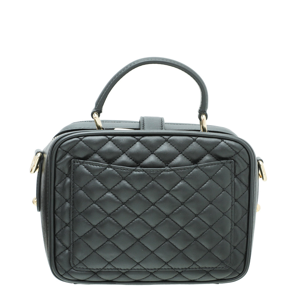 Dolce & Gabbana Black Multicolor Logo Studded Dolce Box Top Handle