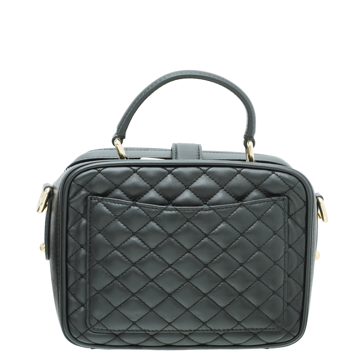 Dolce & Gabbana Black Multicolor Logo Studded Dolce Box Top Handle
