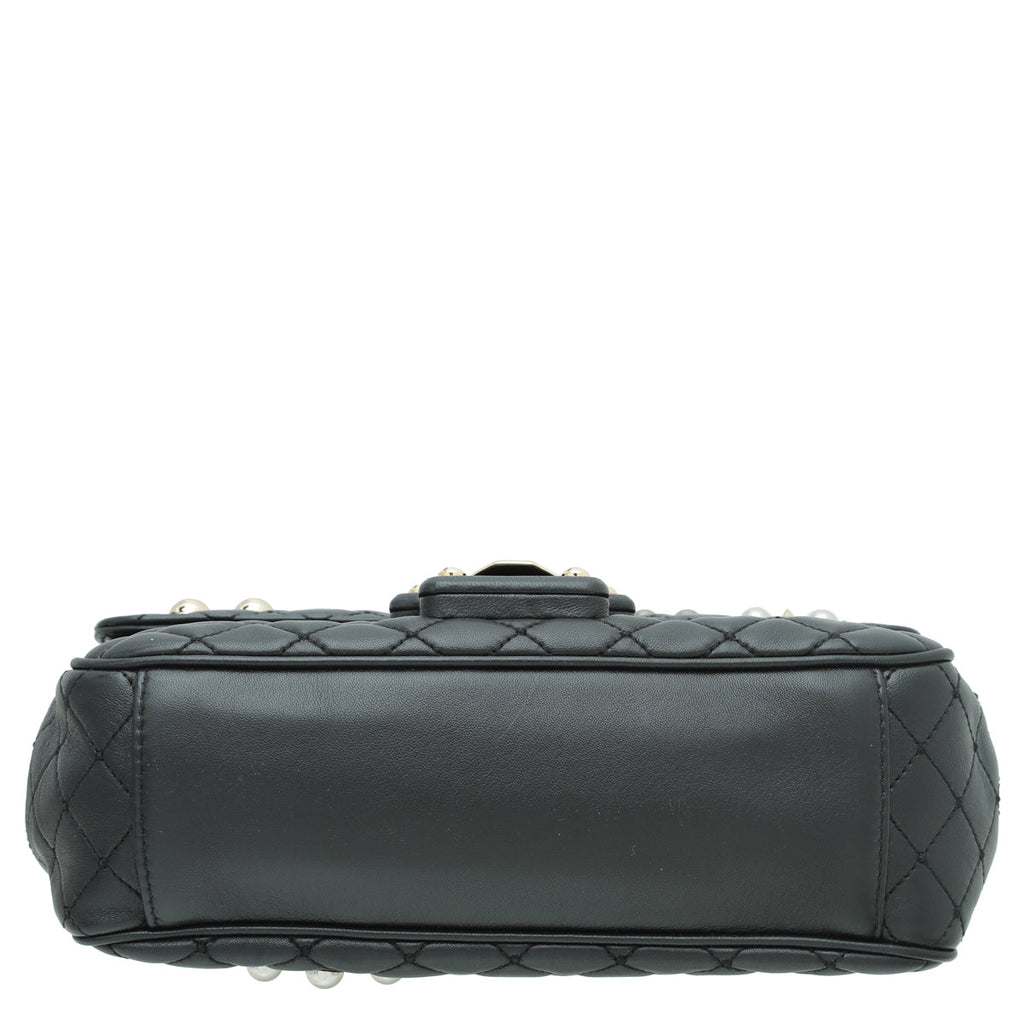 Dolce & Gabbana Black Lucia Quilted Embellished Chain Bag